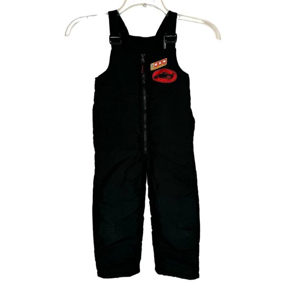 Disney Pixar Cars Black Winter Puffer Adjustable Overalls Kid's 4T - Picture 1 of 12